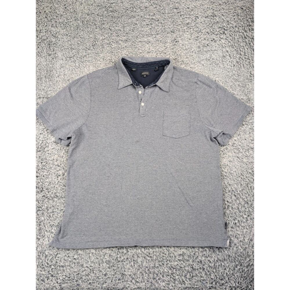 David Bitton Buffalo Shirt Men 2XL XXL Blue Short Sleeve Polo Preppy Casual